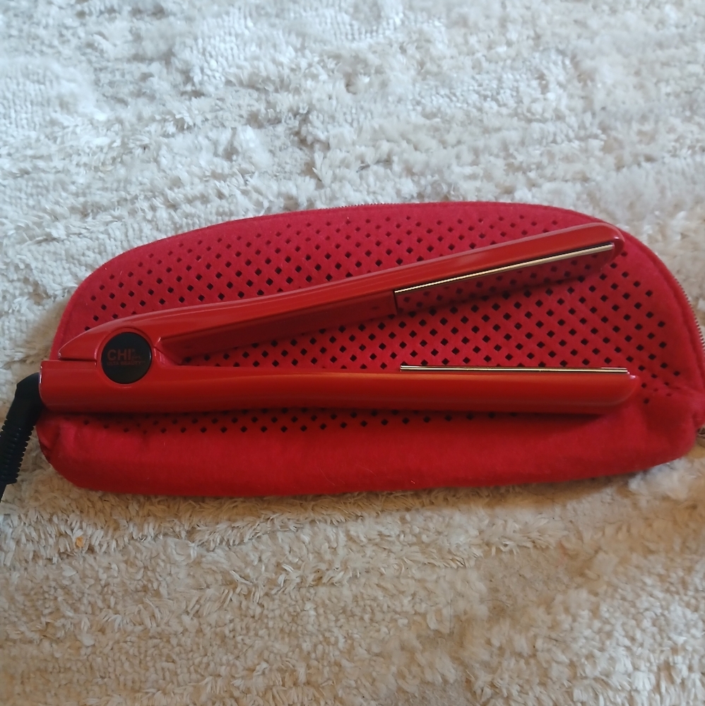 CHI Red Hair Straightener with Case